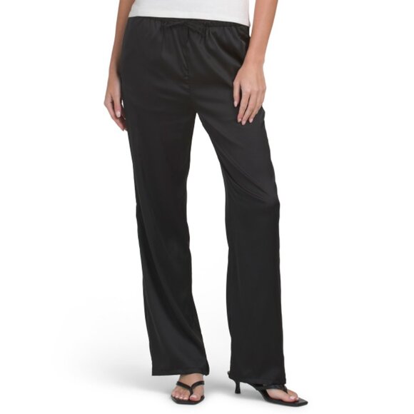 LOVE TREE Black Satin Pull On Pants - Picture 1 of 2